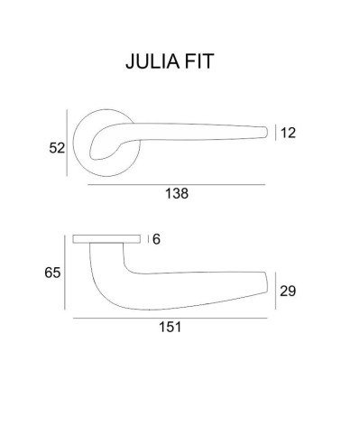 JULIA door handle with dimensions