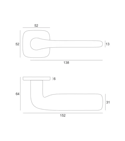 FLAT design door handle in matt bronze