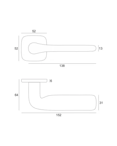 FLAT door handle with dimensions