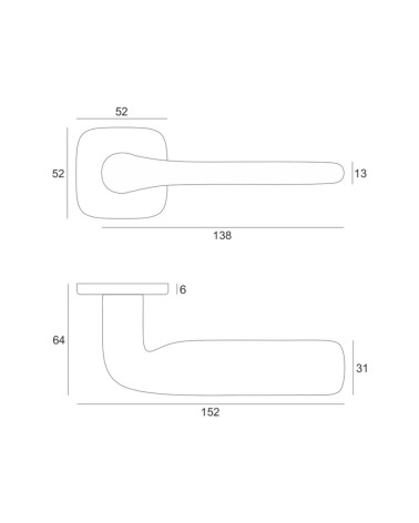 FLAT door handle with dimensions