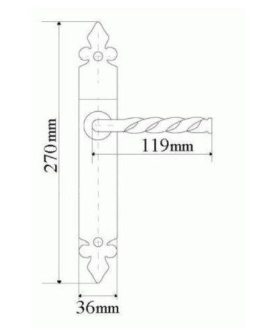 Elisabeth retro black door handle on long backplate