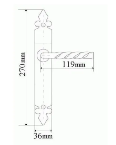 Elisabeth retro black door handle on long backplate