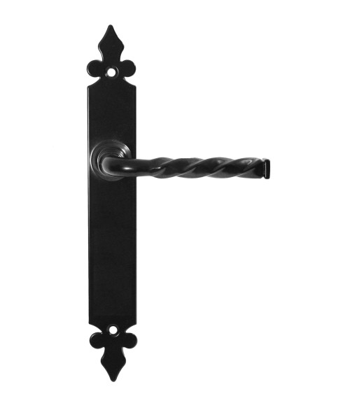 Retro matte black door handle on long backplate – Elisabeth Model