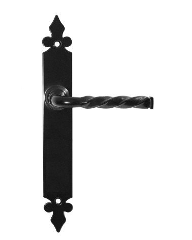 Retro matte black door handle on long backplate – Elisabeth Model