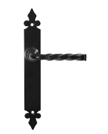 Retro matte black door handle on long backplate – Elisabeth Model