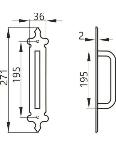 Dimensions of the retro black gate handle