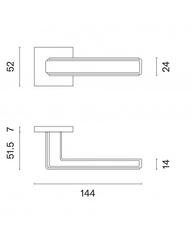 RAFLESIA door handle with dimensions