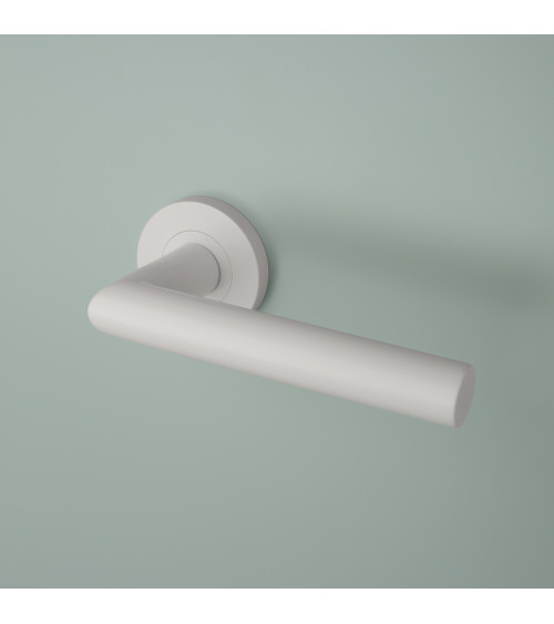 White oval door handles