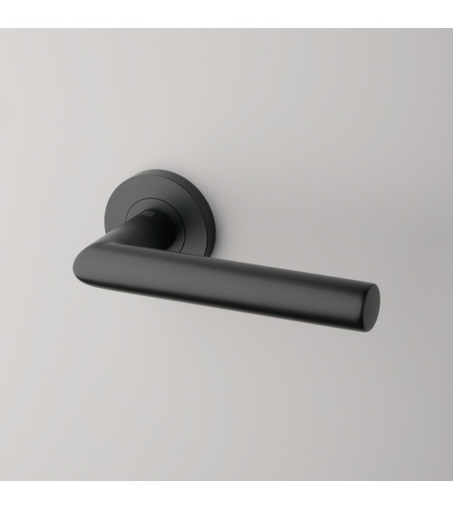 Black oval handle on white background