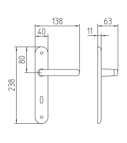 Mandelli Zante door handles on longitudinal backplate