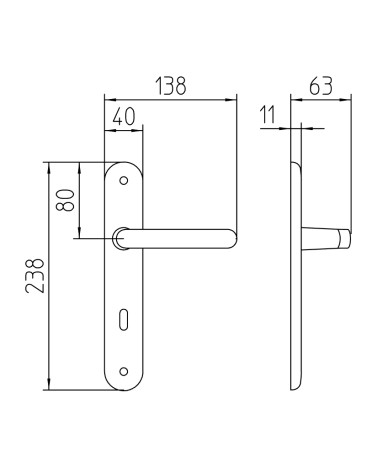 Mandelli Zante door handles on longitudinal backplate
