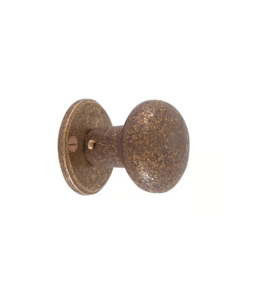 PAIR DOOR KNOB PHR /50 AGED IRON - BLACK (VO) 45mm