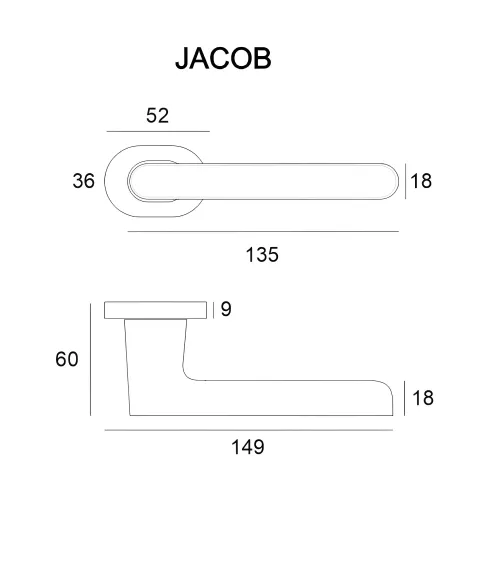 JACOB polished chrome door handle design handle