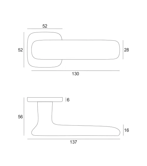 Polished gold FLOW door handle design handle