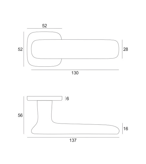 Satin chrome door handle FLOW design handle