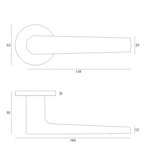 Satin chrome MILA design door handle