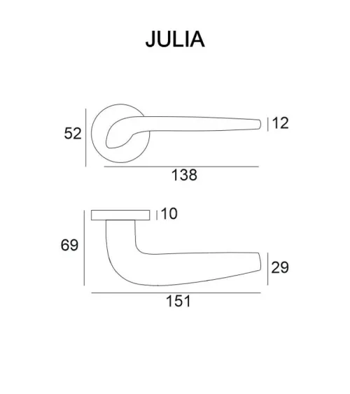 JULIA polished chrome door handle design handle
