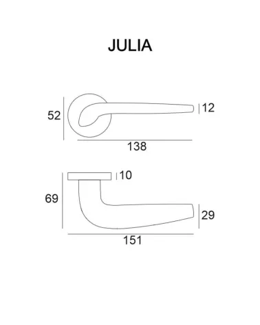 JULIA door handle with captions