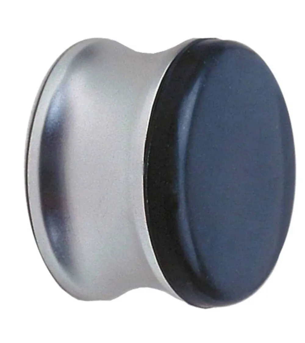 Silver finish wall-mounted door stop