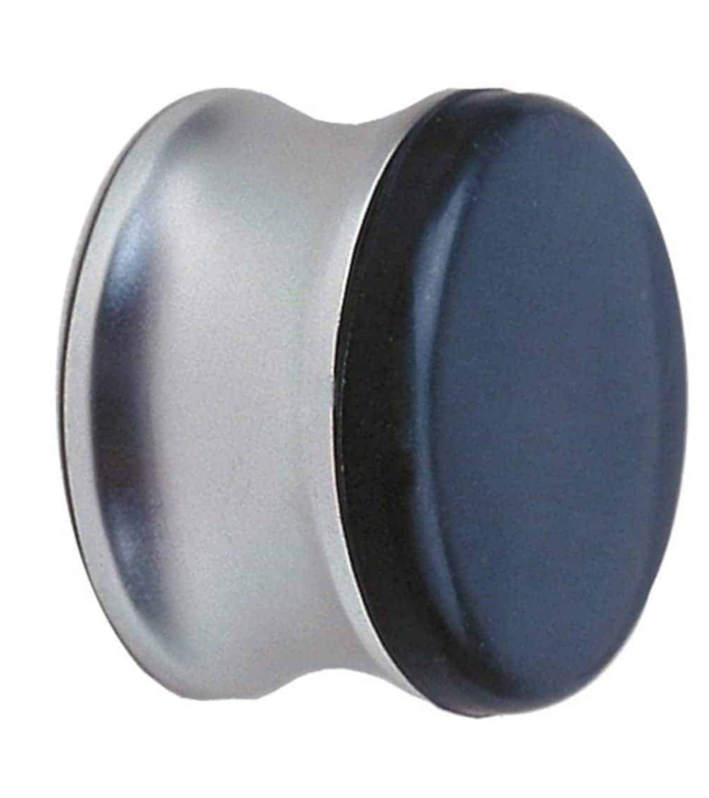 Silver finish wall-mounted door stop