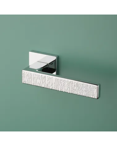 AMARYLIA polished chrome door handle design handle angled view