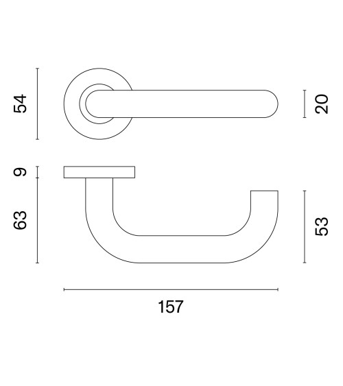 OVAL 1704 door handles in black