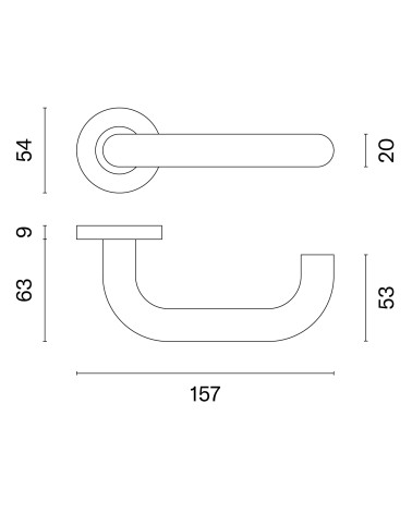 OVAL 1704 door handles in black