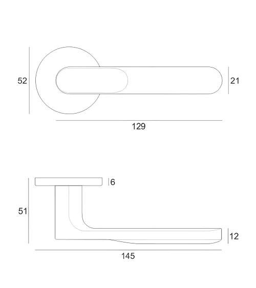 Satin chrome RITA door handle designer handle