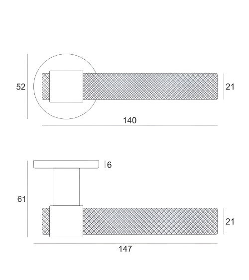 Black DECO door handle designer handle