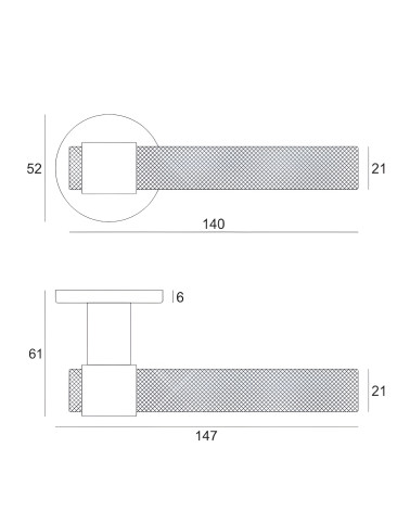 DECO door handle with dimensions