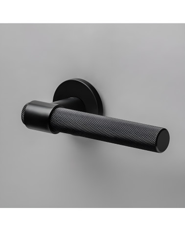 Black DECO door handle designer handle on grey background