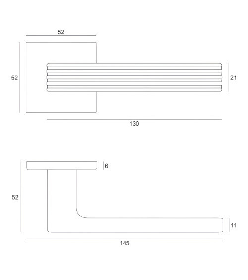 FELICE contemporary square zamak door handle designer handle