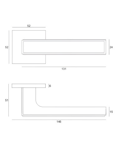 FRESSIA door handle with dimensions