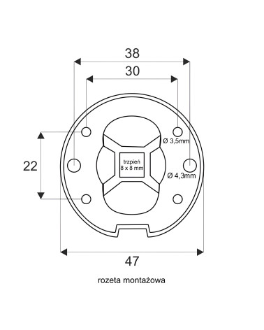 FRESSIA door handle with technical drawing