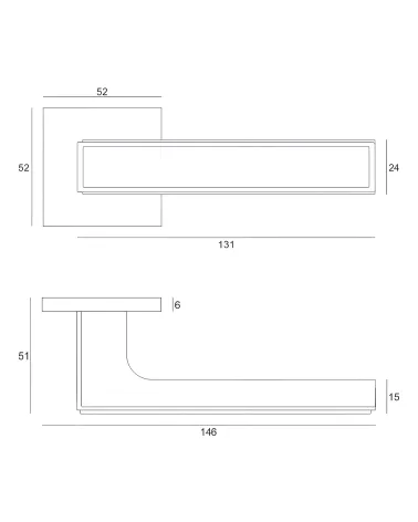 FRESSIA door handle with dimensions