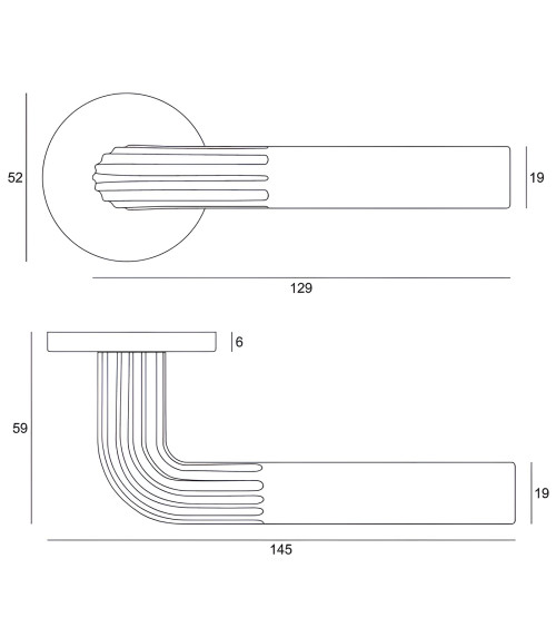 Minimalist zamak door handle FRELLA round designer handle