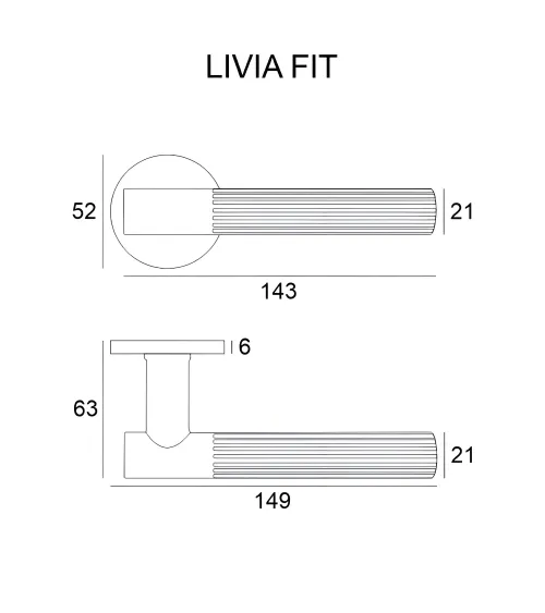 Polished gold LIVIA door handle designer handle