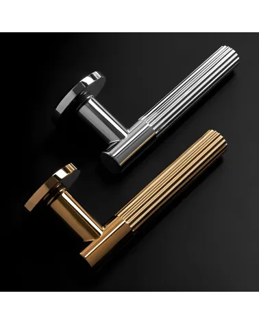 LIVIA door handle designer handle presented vertically on dark background