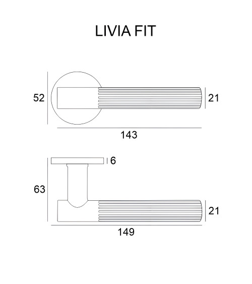 Polished chrome LIVIA door handle designer handle