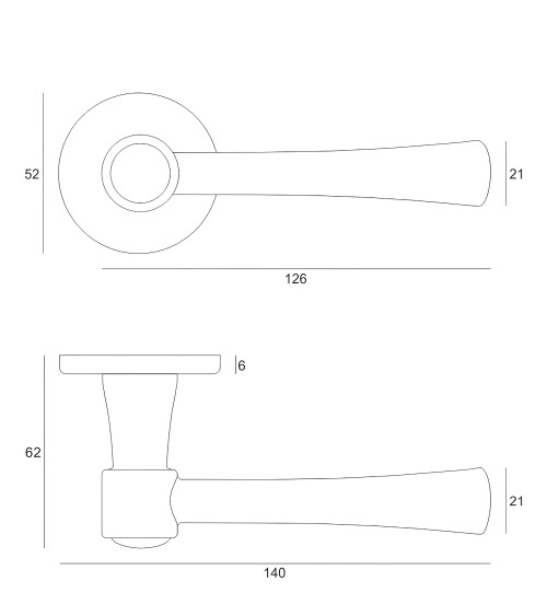 Chrome Madlen door handle designer handle