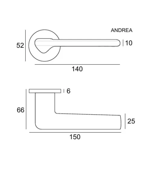 Black ANDREA door handle design handle