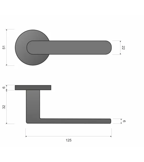 Light brown door handles Line Venus