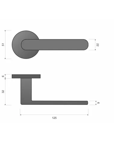 Line Venus door handle design handle with dimensions