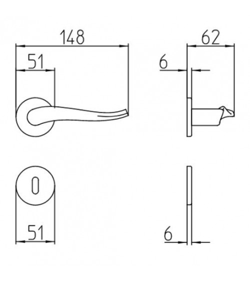 Mandelli Spin satin nickel door handle designer handle