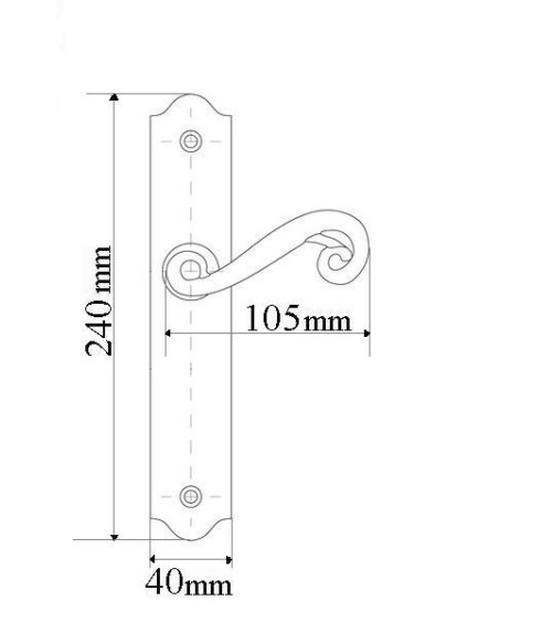 Retro matte black door handles on round roses for doors, gates and garden gates – Charlotte Collection