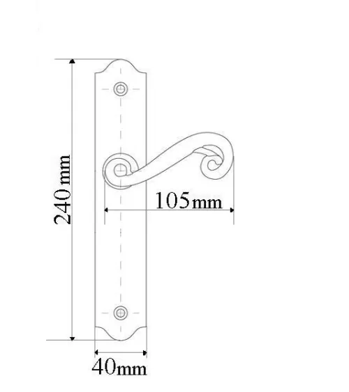 Retro matte black door handles on round roses for doors, gates and garden gates – Charlotte Collection