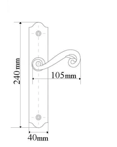 Retro matt black door handles on round roses for doors, gates and wicket gates – Charlotte Collection