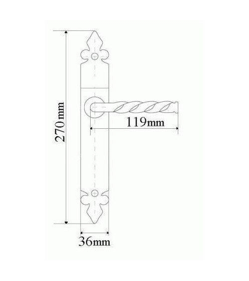 Retro matte black door handle on rose – Elisabeth collection