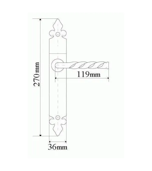 Retro matte black door handle on rose – Elisabeth Model