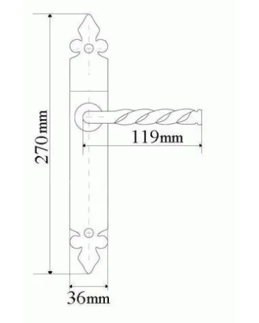 Retro matt black door handle on rose – Elisabeth Collection